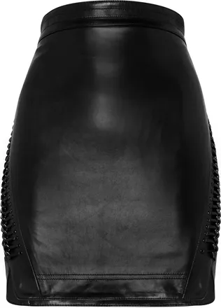 Philipp Plein Leather Skirt Short Crystal