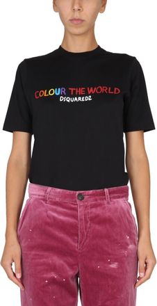 Dsquared2 Black Graphic Crew Neck T-Shirt