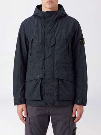 Stone Island Parka della capsule Ghost in nylon con cappuccio e logo monocromo