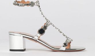 Aquazzura Sandalo Afterglow Aquazzura in vernice laminata con borchie piatte