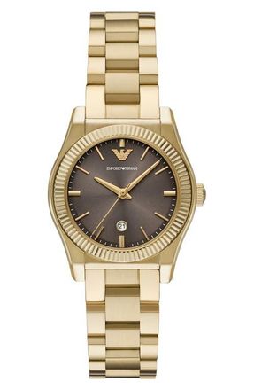 Emporio Armani Three-Hand Bracelet Watch, 32mm in Gold at Nordstrom
