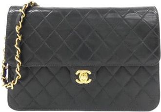 Chanel Pre-owned Lambskin Shoulder Bag - Dames - Vintage Schoudertas - Zwart - ONE Size - Leer - Vintage