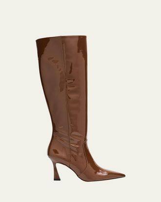 Stuart Weitzman 85mm Vinnie Patent Leather Knee-High Boots