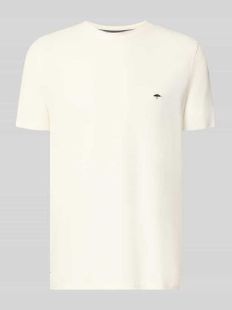 Fynch-Hatton Fynch-Hatton Regular Fit T-Shirt mit Logo-Stitching in Offwhite, Gr&ouml;&szlig;e 3XL