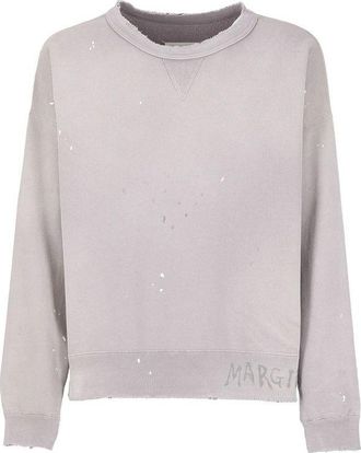 Maison Margiela Purple Cotton Mens Sweatshirt