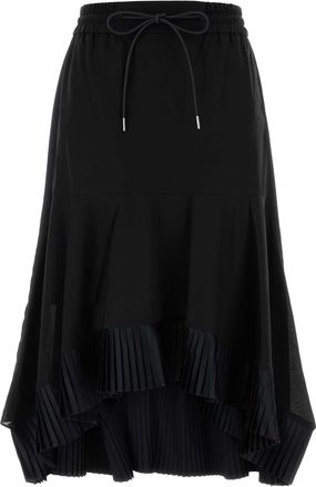 sacai Black Cotton Skirt