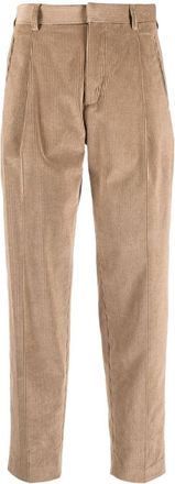 Woolrich pleat-detail corduroy trousers - women - Cotton/Cotton/Elastane/Polyester - 27 - Brown