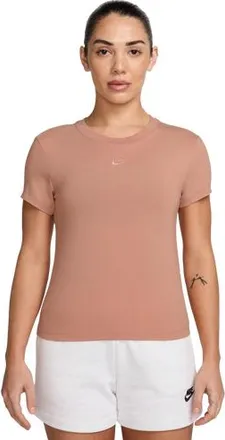 Nike Womens Chill Knit Crop T-Shirt - Rose Gold Size XL