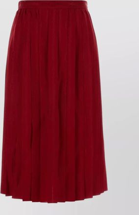 Gucci silk pleated logo-print midi skirt