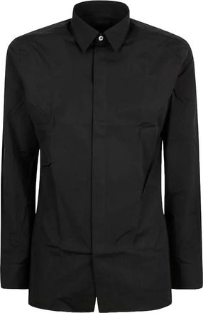 Givenchy Geborduurd Contemporary Shirt met Lange Mouwen - Heren - Casual Overhemden - Zwart - L - Katoen - Overhemden