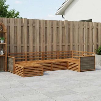 vidaXL Vidaxl Set Di Divani Da Esterno 6 Pz Naturale