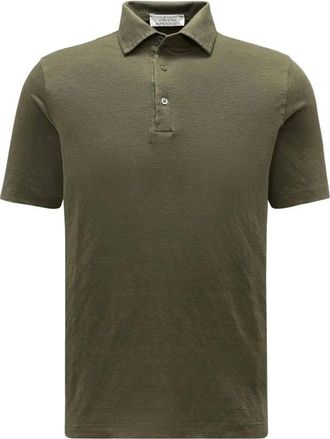 FILIPPO DE LAURENTIIS Korte mouw linnen polo donkergroen - Heren - Polos - Groen - L - Linnen - Tops