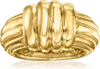 Ross-Simons Italian 14kt Yellow Gold Ribbed Ring