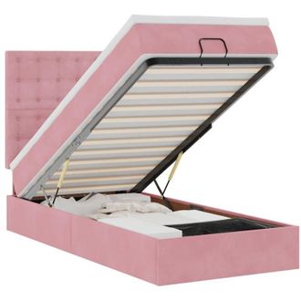 vidaXL Estructura De Cama Otomana Colchones Terciopelo Rosa 100x200cm Vidaxl
