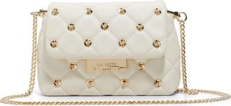 Ted Baker Ginn Quilted Leather Crossbody Bag in White/Bone at Nordstrom