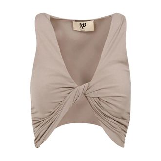 Aniye By Sleeveless Tops, female, Gray, Size: XS Deep V-Neck Sleeveless Top with Knot
