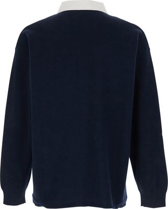 HUGO BOSS Mens Polo Collar Sweater Blue Cotton-Wool T-Shirts And Polos
