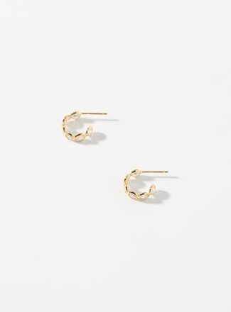 Simons Womens Rhinestone stone half-Hoop Earrings