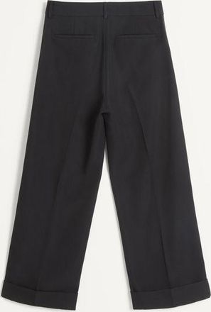 Valentino Pantalone In Lana Con Risvolto E Bande Laterali In Raso Uomo NERO 44