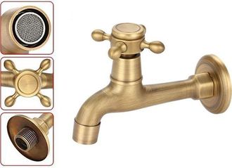 OEM Grifo Para Fregadero De Cocina Y Ba&ntilde;o, Grifo Mezclador Mural De Lat&oacute;n Vintage Con Perilla Giratoria