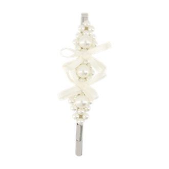 Simone Rocha Womens Petite Bow Pearl Hair Clip White Others Pins Claws & Clips