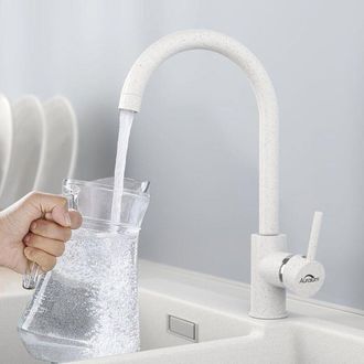 OEM Grifo De Cocina De Ca&ntilde;o Alto, Grifo Mezclador De Fregadero De Una Sola Manija, Giratorio 360&deg;, Grifo Mezclador De Cocina De Lat&oacute;n Para Agua Fr&iacute;a Y Cal