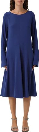 Emporio Armani Kleedjes, Dames, Blauw, L, Elegante Effen Jurk