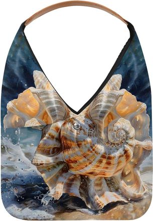 Generic Close-up Conch Reusable Lightweight Grocery Bags - Foldable Into Compact Pouch, Washable & Sturdy, Multipurpose for Shopping and Travel