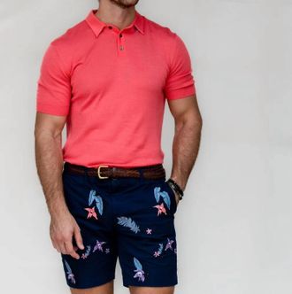 Lords of Harlech Mens Edward Short In Embroidered Flower