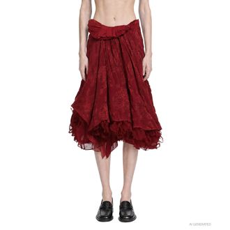Marc Le Bihan Draped Viscose Silk Brocade Skirt