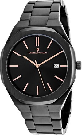 Christian Van Sant Octavius Slim Quartz Black Dial Mens Watch CV0525