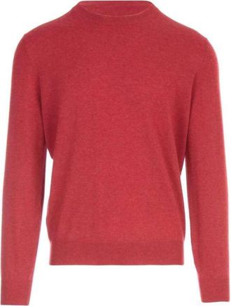 Brunello Cucinelli Tomato Cashmere Crewneck Sweater, Brand Size 46 (US Size 36)