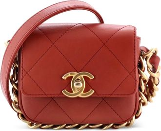 Chanel Framing Chain Flap Bag Quilted Calfskin Mini crossbody bag - Bruin