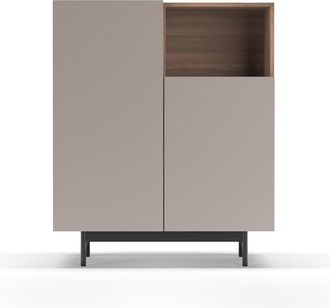 HERDASA Mueble Aparador En Melamina, Colecci&oacute;n Printed (602-1), Con 2 Puertas, En Nogal Y Arena