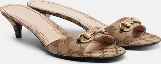 Gucci Horsebit GG Canvas mules