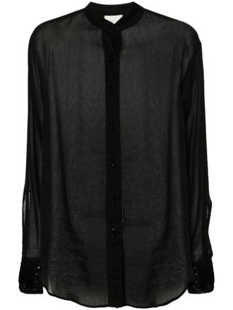 Forte_Forte Camicia semi trasparente - Nero
