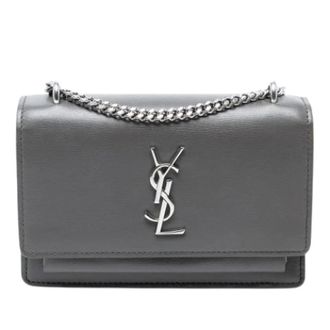 Saint Laurent Pre-owned Cross Body Bags, female, Gray, Size: ONE SIZE Pre-owned The Sunset Crossbody Bag