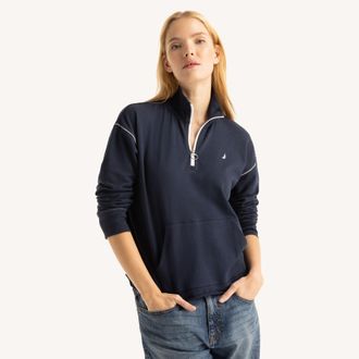 Nautica Womens Quarter-Zip Pullover