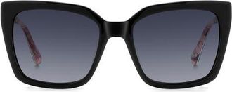 Kate Spade New York lilah 55mm gradient square sunglasses in Black Pink Havana/Dark Grey at Nordstrom