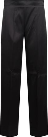 Jil Sander Straight Trousers, female, Black, Size: XS Silk Twill Relaxed Fit Trousers