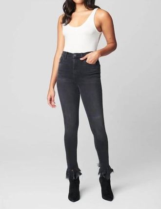 Blank NYC The Great Jones High Waist Frayed Hem Skinny Jeans In Falcon