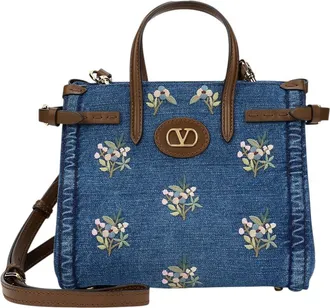 Valentino Garavani Denim Antibes Small Tote