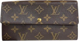 Louis Vuitton Brown Monogram Canvas Long Wallet (Tri-Fold) (Pre-Owned)