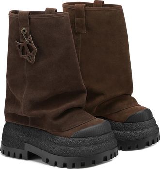 Naked Wolfe Disturb Platform Hooded Boot in Chocolate-Suede at Nordstrom, Size 7Us