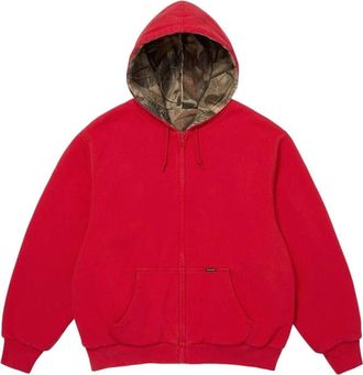 SUPREME FW26 Reversible Work Zip Up Hooded Sweatshirt Red SUP-FW26-093-RED