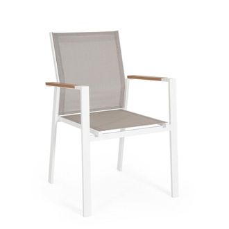 Konte Design Conjunto de 4 sillas de jard&iacute;n gris paloma con inserciones