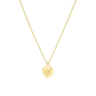 Set & Stones Alice Initial Heart Pendant Necklace in Gold/s at Nordstrom