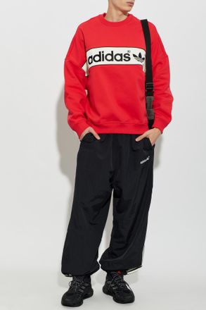 adidas Round Neck Sweatshirt, Mens, Red