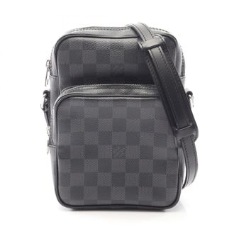 Louis Vuitton Black Damier Graphite Coated Canvas Leather Handbag Shoulder Bag (Pre-Owned)