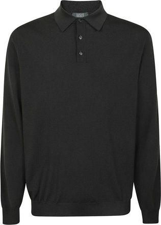 Zanone Polo Shirts, male, Green, Size: 2XL Blue Wool Blend Polo Shirt